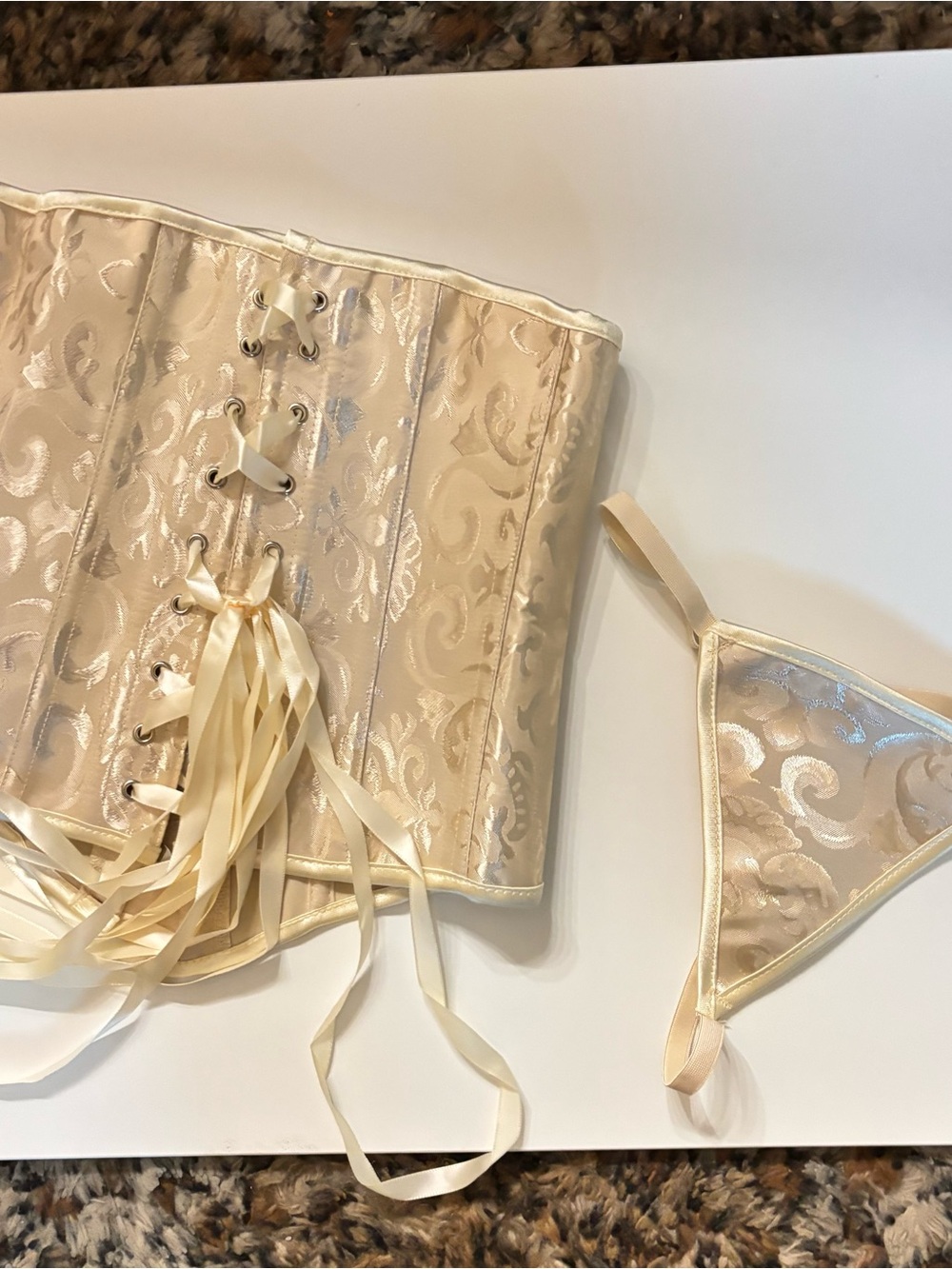 Two piece set corset & thong